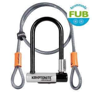 Antivol Vélo U Kryptonite KryptoLok Mini 7 avec Câble Flex 120cm