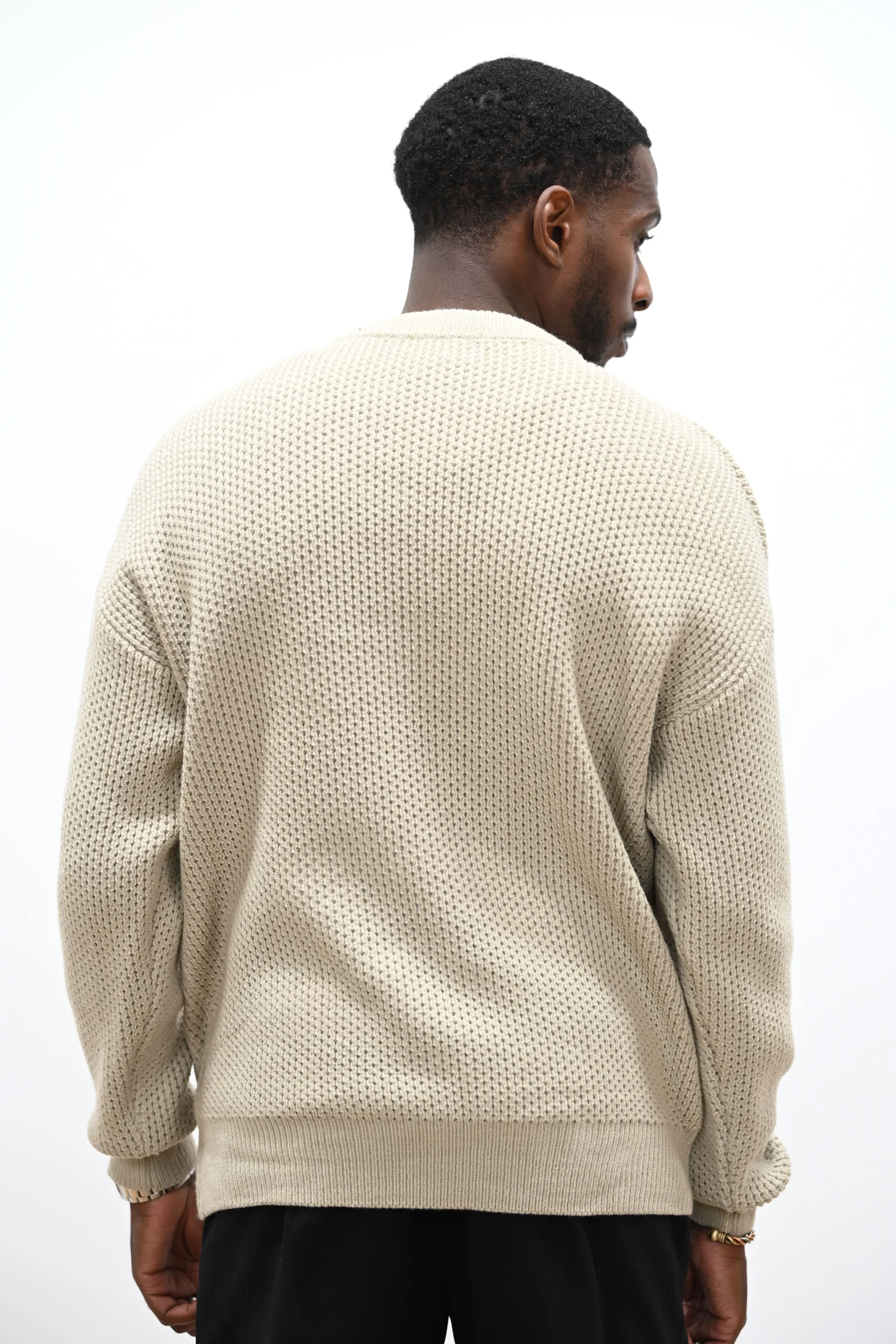 Pull Col Rond Beige – Image 2