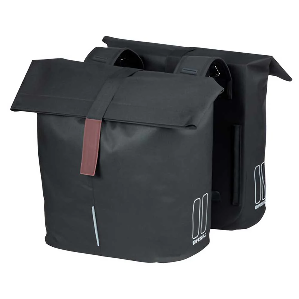 Double Sacoche Vélo BASIL City 28/32 litres Fixation universelle sur porte-bagage arrière