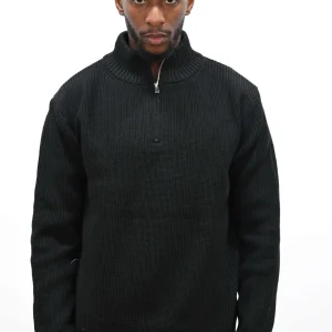 Pull Col Demi Zip Noir