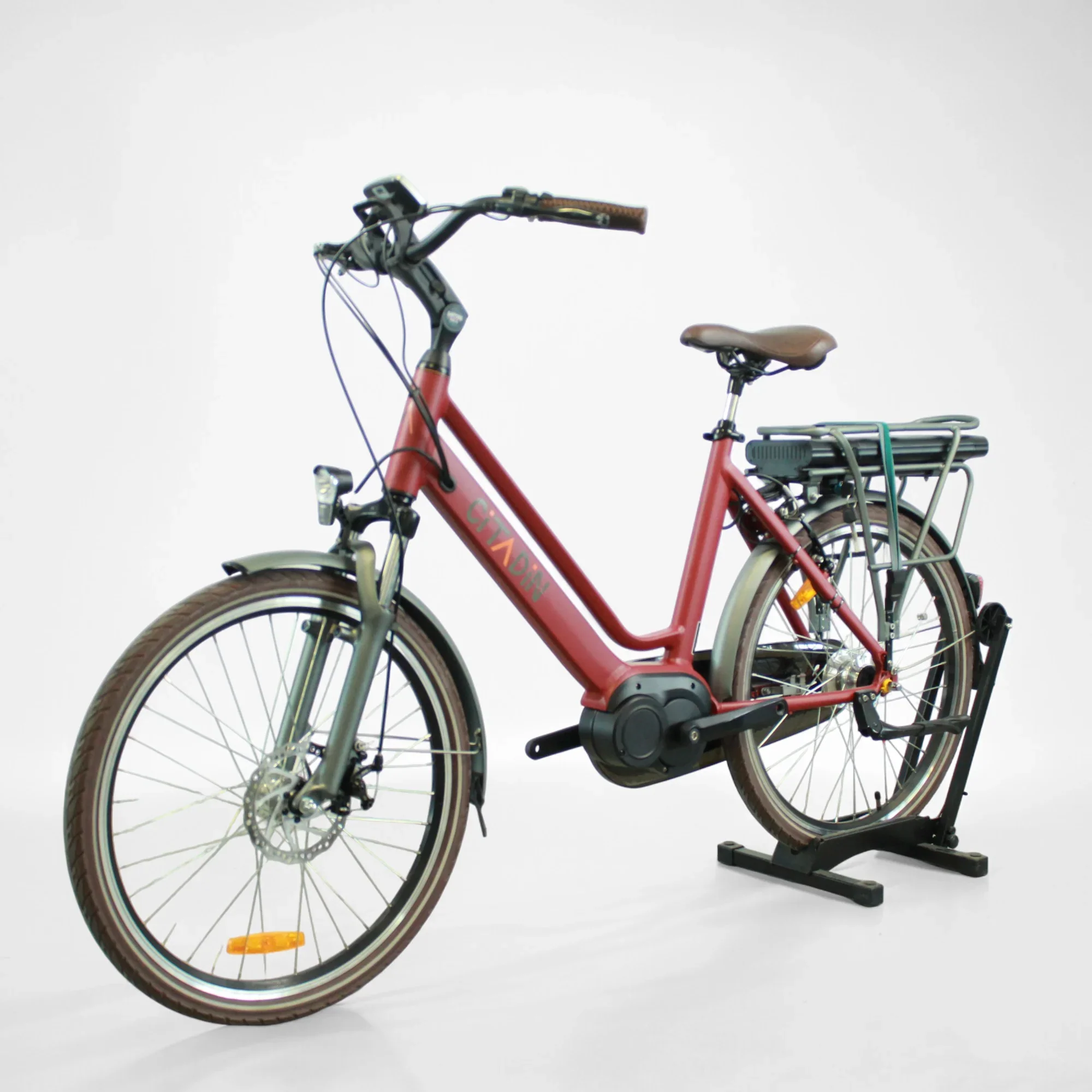 Vélo électrique Virage Citadin rouge 26" – Image 6