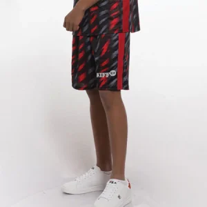 Short Sublimé Mixte Basketball SKSA02 Noir, Rouge et Gris