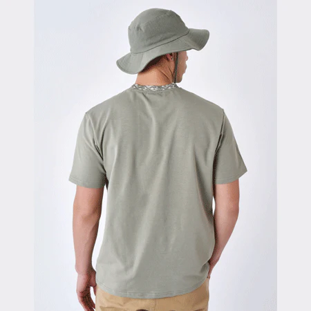 Tee shirt classique col Graphic Gaze - Kaki – Image 3