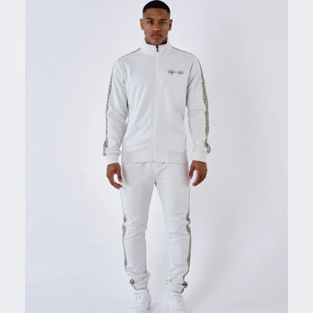 Veste zipper à bande imprimé - Greige – Image 3