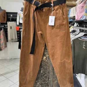 Pantalon Femme Velours Marron