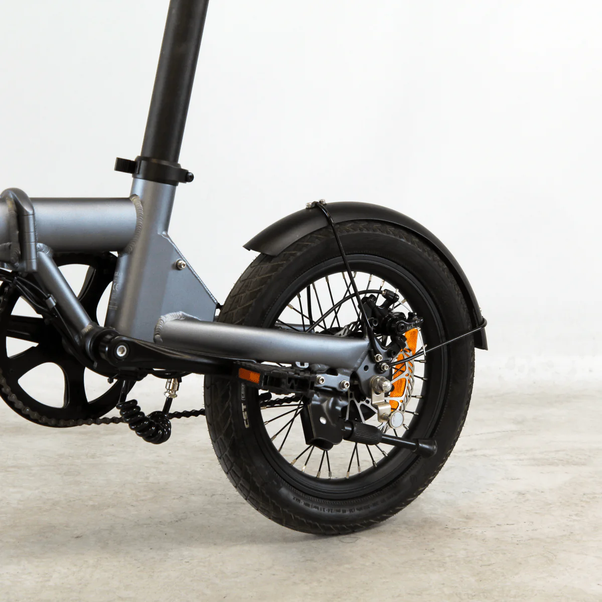 Vélo pliant électrique Eovolt City 4 Speed gris & bleu – Image 3