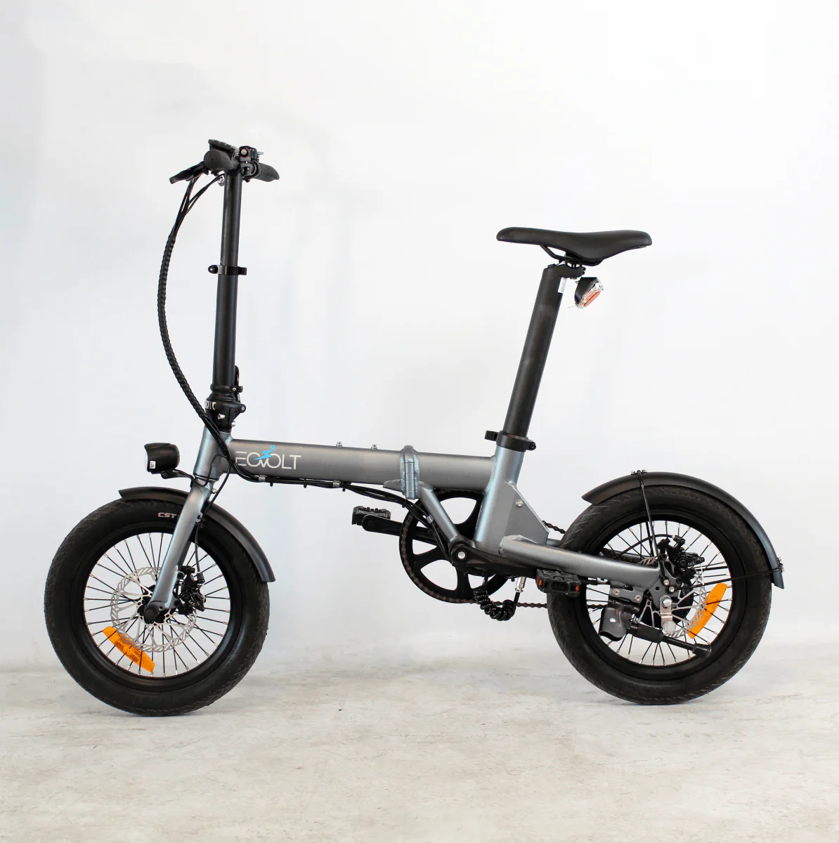 Vélo pliant électrique Eovolt City 4 Speed gris & bleu – Image 2